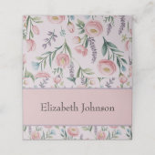 Personalisierte Pastell-Rose und Tulpen Platzkarte (Außenseite Aufgefaltet)