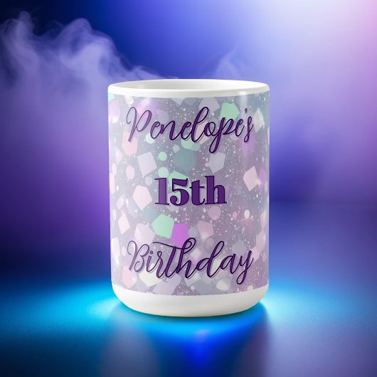 Personalisierte Pastell Shimmer Geburtstagsfeier Kaffeetasse