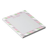 Personalisierte Pastell Stripe Lehrer Geschenk Notizblock (angewinkelt)