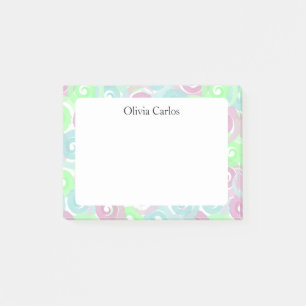 Personalisierte Pastell-Swirls Post-it Klebezettel