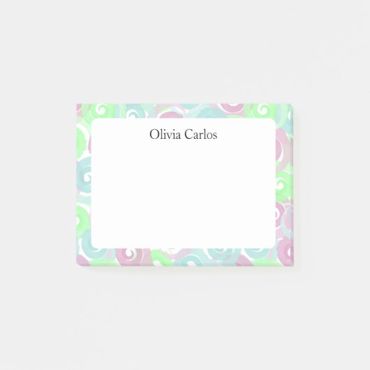 Personalisierte Pastell-Swirls Post-it Klebezettel (Vorderseite)