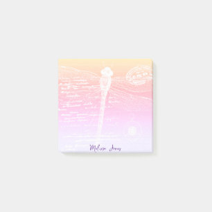 Personalisierte Pastell-Verlaufs-Libelle Post-it Klebezettel