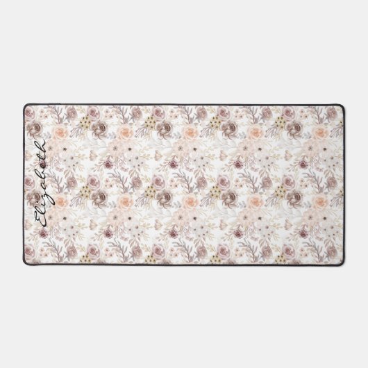 Personalisierte Pastell Wasserfarbe Farbige Rose Schreibtischunterlage (Vorderseite)