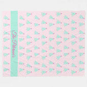 Personalisierte Pastell Weihnachtscreme Blanket Fleecedecke (Vorderseite (Horizontal))