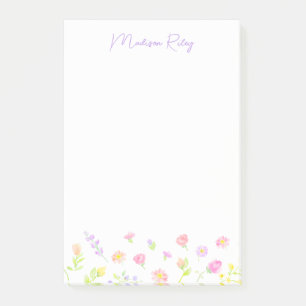 Personalisierte Pastell-Wildblumen-Lila-Post-It-No Post-it Klebezettel