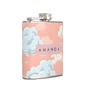 Personalisierte Pastell-Wolken-Traumlandschaft Flachmann (Rechts)