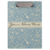 Personalisierte Pastellblau und Taupe Muster Klemmbrett (Vorderseite)