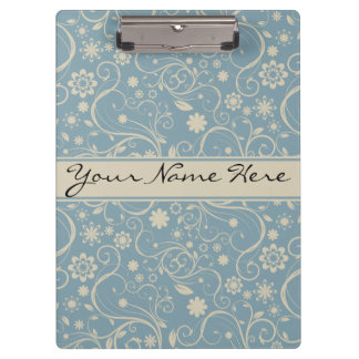 Personalisierte Pastellblau und Taupe Muster Klemmbrett