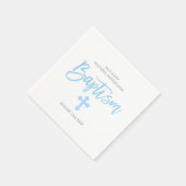 Personalisierte Pastellblauer Weißer Junge Cross B Serviette (Ecke)