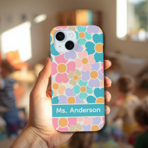 Personalisierte Pastellblumen Case-Mate iPhone Hülle