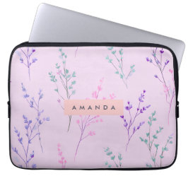 Personalisierte Pastellblüte, elegant Laptopschutzhülle