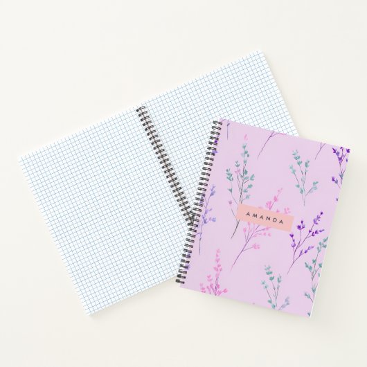 Personalisierte Pastellblüte, elegant Notizblock (Innenseite)