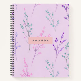 Personalisierte Pastellblüte, elegant Notizblock