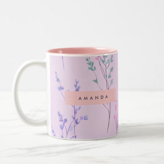 Personalisierte Pastellblüte, elegant Zweifarbige Tasse (Links)