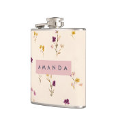 Personalisierte Pastellblüten Flachmann (Links)