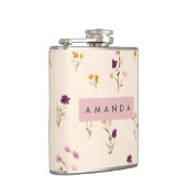 Personalisierte Pastellblüten Flachmann (Rechts)