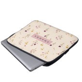 Personalisierte Pastellblüten Laptopschutzhülle (Vorne Knopf)