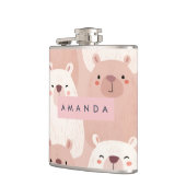 Personalisierte Pastelle Adorable Capybara Flachmann (Links)