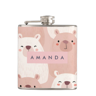 Personalisierte Pastelle Adorable Capybara Flachmann