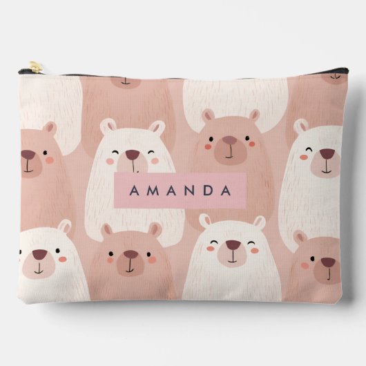 Personalisierte Pastelle Adorable Capybara Zubehörtasche (Vorderseite)