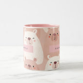 Personalisierte Pastelle Adorable Capybara Zweifarbige Tasse (Mittel)