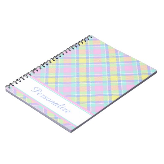 Personalisierte Pastelle kariert Notizblock (Linke Seite)
