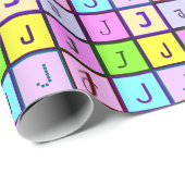 Personalisierte Pastellfarben für Monogramm zum Ge Geschenkpapier (Rolleneckpunkt)