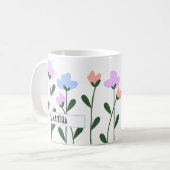 personalisierte pastellfarbene Blume Kaffeetasse (Vorderseite Links)
