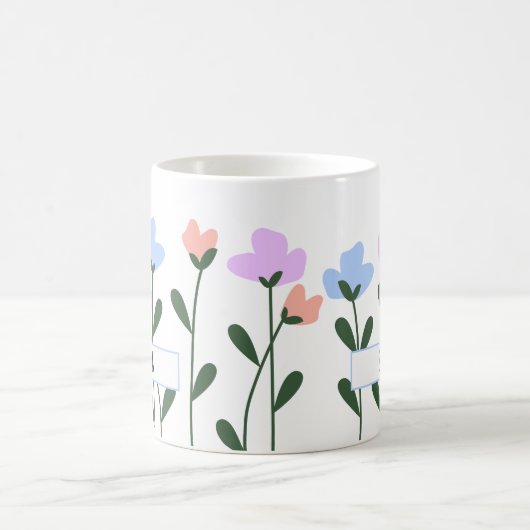 personalisierte pastellfarbene Blume Kaffeetasse (Mittel)