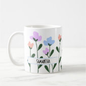 personalisierte pastellfarbene Blume Kaffeetasse (Links)