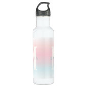 Personalisierte pastellfarbene Regenbogenflasche Edelstahlflasche (Vorderseite)