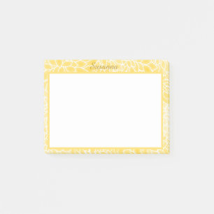 Personalisierte Pastellgelbe Dahlien Post-it Klebezettel