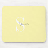 Personalisierte Pastellgelbe Mauspad mit Initialen (Vorne)