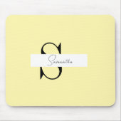 Personalisierte Pastellgelbe Mauspad mit Initialen (Vorne)