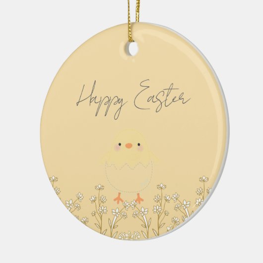 Personalisierte Pastellgelbe Ostern Keramik Ornament (Links)