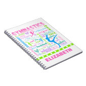 Personalisierte Pastellgymnastik fasst Typografie Notizblock (Rechte Seite)