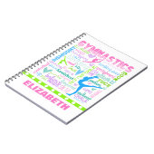 Personalisierte Pastellgymnastik fasst Typografie Notizblock (Linke Seite)