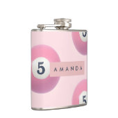 Personalisierte Pastellpink Nummer 5 Billard Ball Flachmann (Rechts)