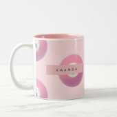 Personalisierte Pastellpink Nummer 5 Billard Ball Zweifarbige Tasse (Links)