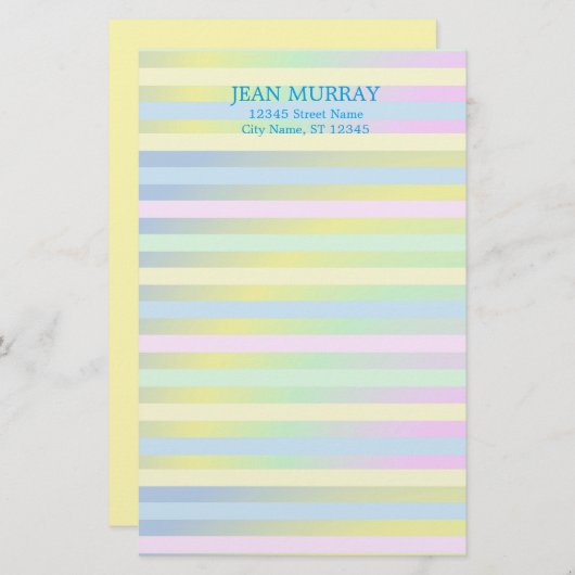 Personalisierte Pastellplatte Briefpapier (Vorne/Hinten)