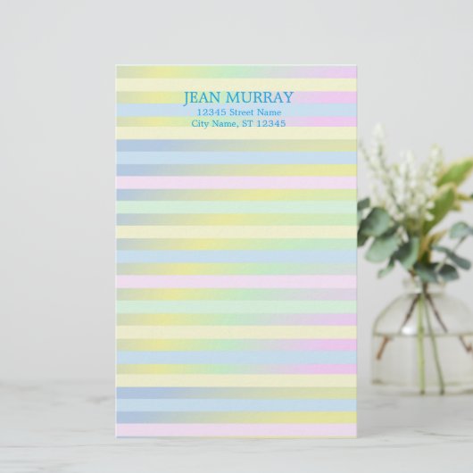 Personalisierte Pastellplatte Briefpapier (Stehend Vorderseite)
