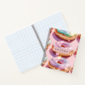 Personalisierte Pastellrosa Donut Funken Notizblock (Innenseite)