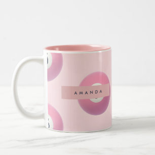 Personalisierte Pastellrosa Nummer 5 Billardkugel Zweifarbige Tasse