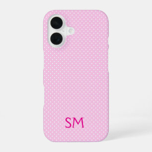 Personalisierte Pastellrosa Punkte-Handyhülle iPhone 16 Hülle