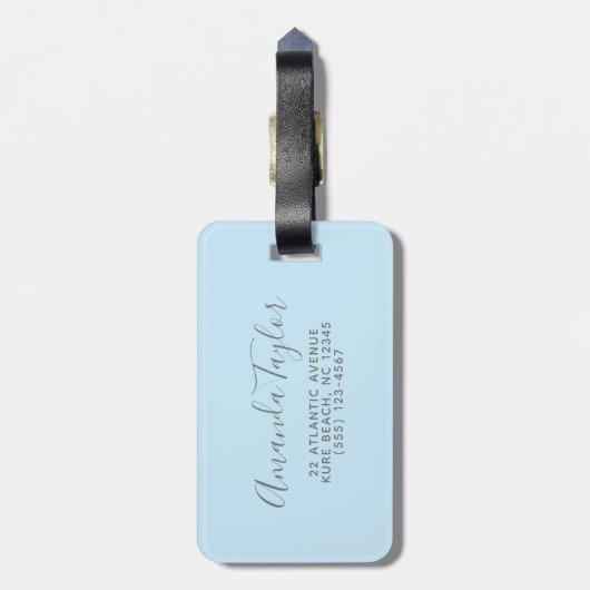 Personalisierte Pastellstreifen Gepäckanhänger (Rückseite vertikal)