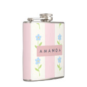 Personalisierte Pastellstreifen mit Blume Flachmann (Rechts)