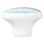 Personalisierte Pastellstreifen-Monogramm Keramikknauf (Seitenansicht)