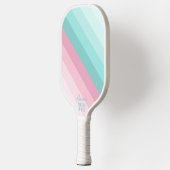 Personalisierte Pastellstreifen Pickleball Schläger (Links)