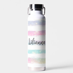 Personalisierte Pastellstreifen Trinkflasche