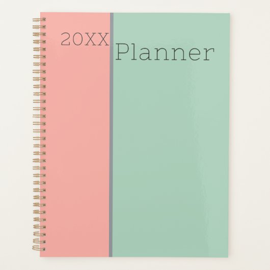 Personalisierte Pastete Soft Peach & Dschungelgrün Planer (Vorderseite)